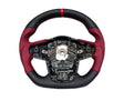 Rexpeed Matte Forged Carbon Fiber Red Leather Steering Wheel | 2020+ Toyota Supra (TS47R-FC)