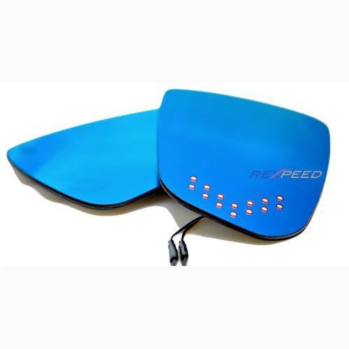 Rexpeed Anti Fog Polarized Blue Mirrors w/ LED Turn Signal | 2012-2019 Tesla Model S (HMTES01BAH)