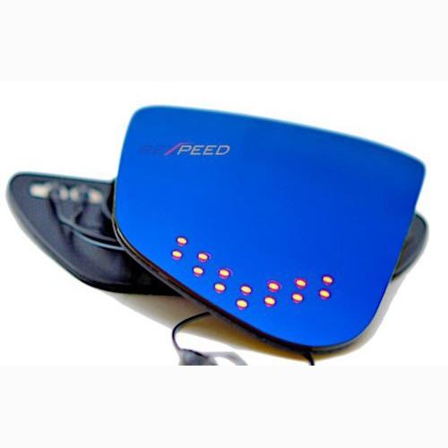 Rexpeed Anti Fog Polarized Blue Mirrors w/ LED Turn Signal | 2017-2021 Tesla Model 3 (HMTES02BAH)