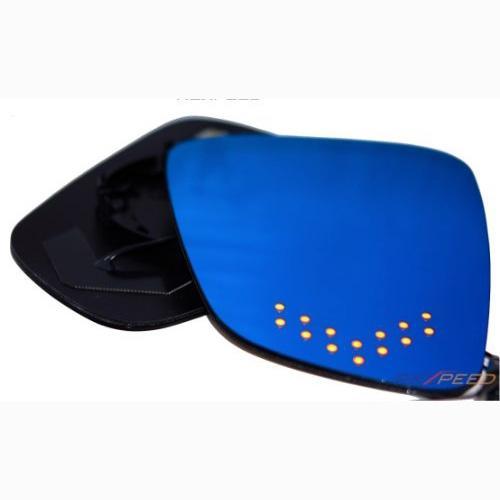 Rexpeed Anti Fog Polarized Blue Mirrors w/ LED Turn Signal | 2017-2019 Tesla Model X (HMTES03BAH)