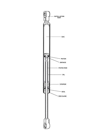 Tokico Y2247 Universal Gas Spring Hood or Trunk shock 16.25” end to end