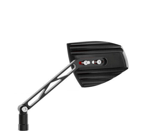 Highsider Wave Mirror, Black/Red Black | Red Handlebar 301-4902