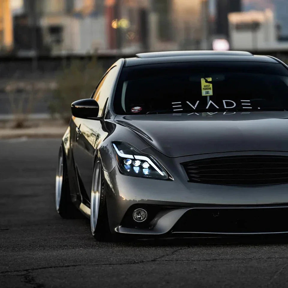 NTXGlow LED Tube Projector Headlights (2008-2015 Infiniti G37 & Q60 Coupe)