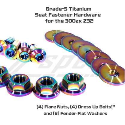 ZSPEC Seat Dress Up Bolts® Fastener Kit for '90-99 Nissan 300zx Z32, Titanium