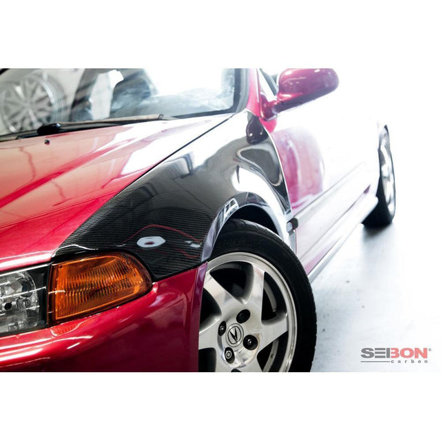 Seibon OEM-Style Carbon Fiber Fenders | 1992-1995 Honda Civic 2DR/3DR (FF9295HDCV2D)