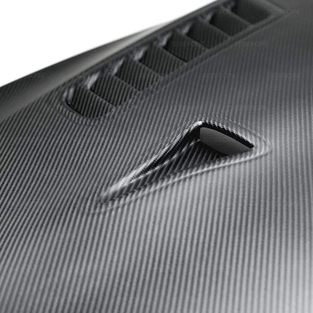 Seibon ES-Style Dry Carbon Fiber Hood | 2009-2016 Nissan GT-R R35 (HD0910NSGTR-ES-DRY)