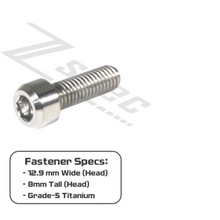 ZSPEC M8-1.25x20mm Socket Cap SHSC Fastener/Bolt, Titanium Grade-5, Per Each