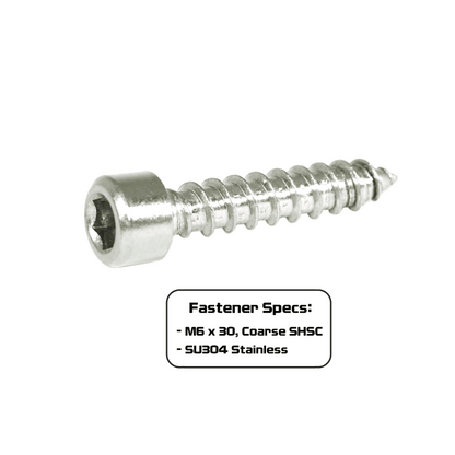 ZSPEC M6x30mm Coarse Socket-Cap SHSC Fasteners, Stainless, 10-Pack