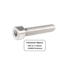 ZSPEC M4-0.7x20mm Socket-Cap SHSC Fasteners, Stainless, 10-Pack
