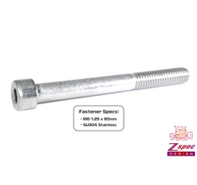 ZSPEC M8-1.25x80mm Socket-Cap SHSC Fasteners, SUS304 Stainless, 10-Pack