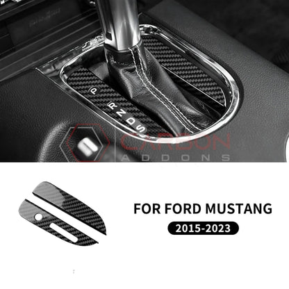 Carbon Fiber Automatic Gear Shift Bezel Cover for Mustang 2015-2023
