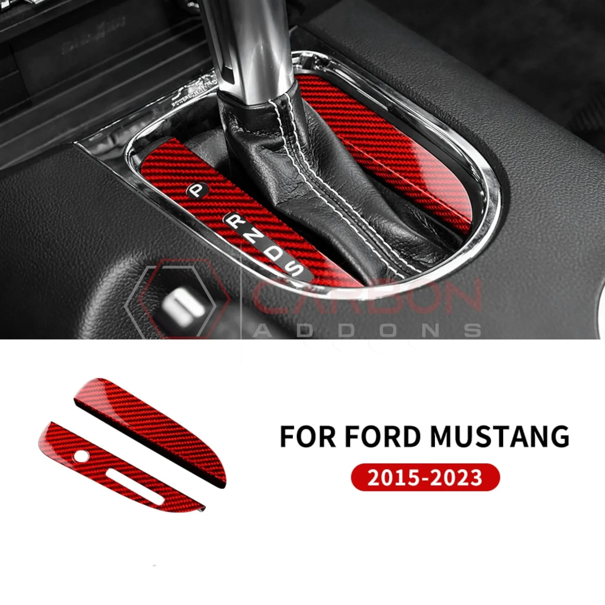 Carbon Fiber Automatic Gear Shift Bezel Cover for Mustang 2015-2023