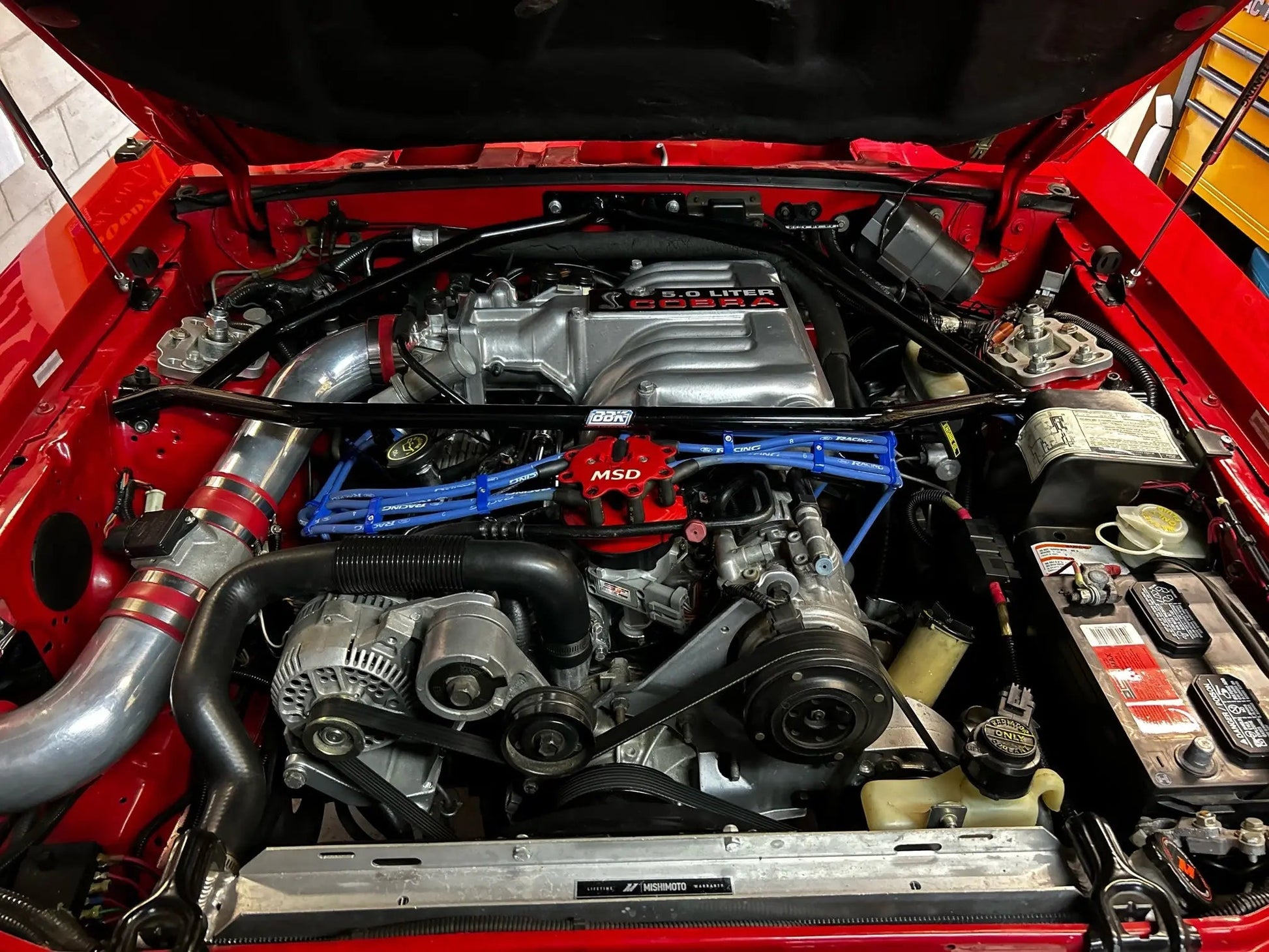 Ford Mustang Strut Tower Brace Black Powdercoat 86-93