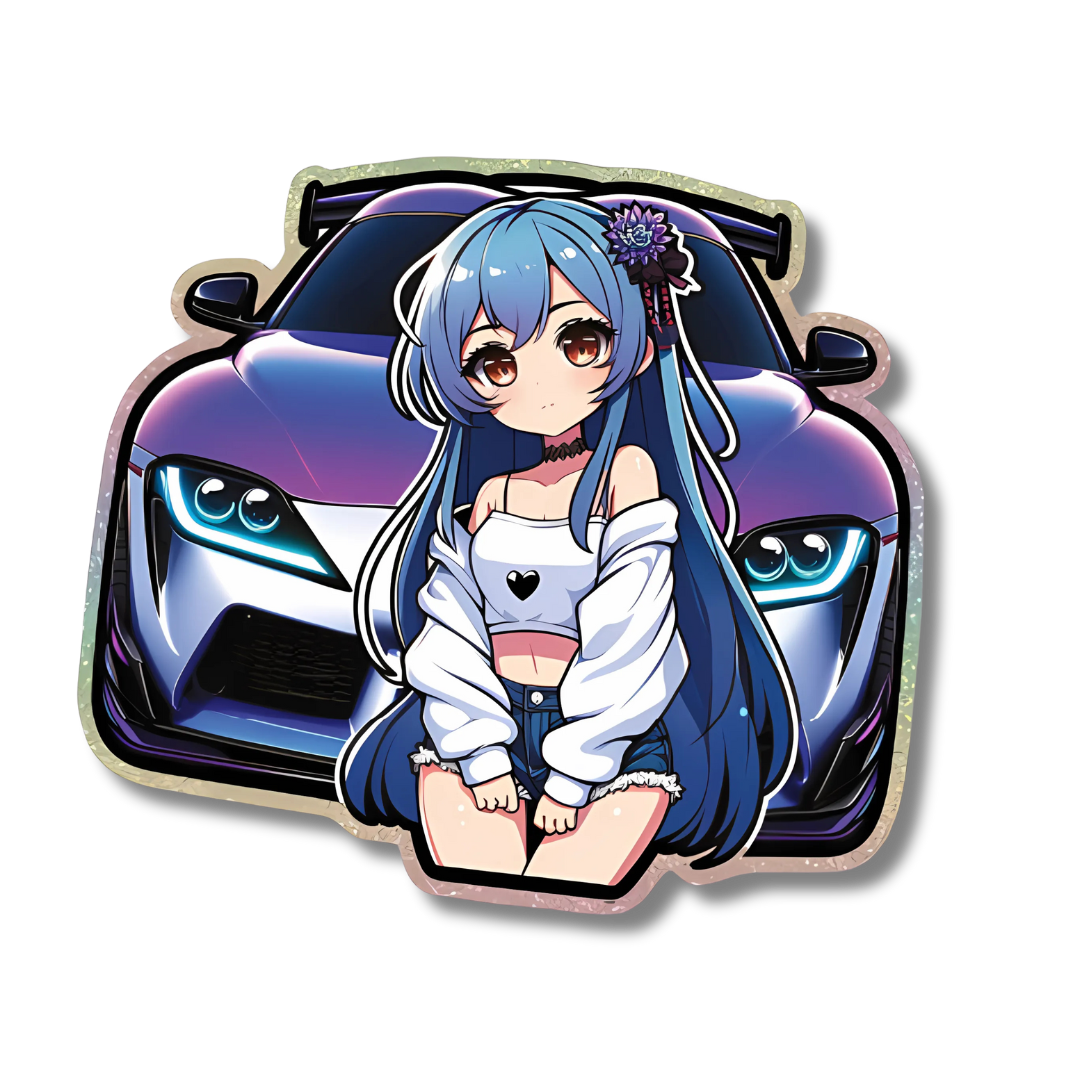 Supra Girl Anime Sticker