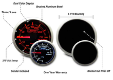2-1/16" Amber / White Electrical Boost Gauge