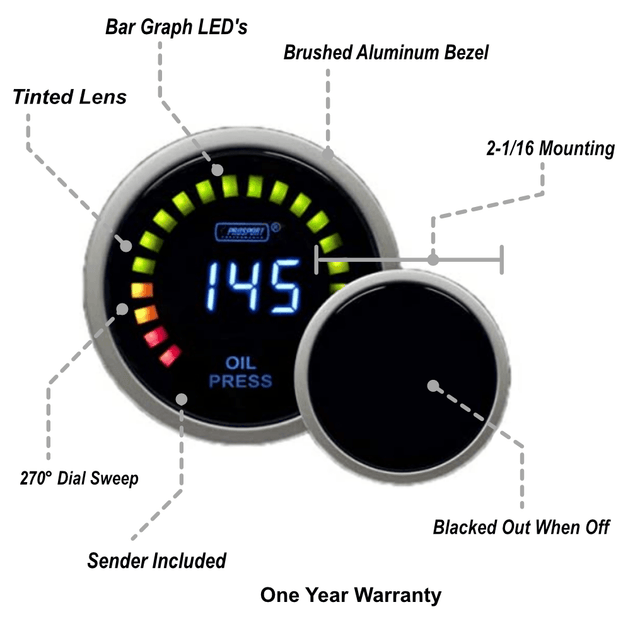 2-1/16" Digital Oil Pressure Gauge