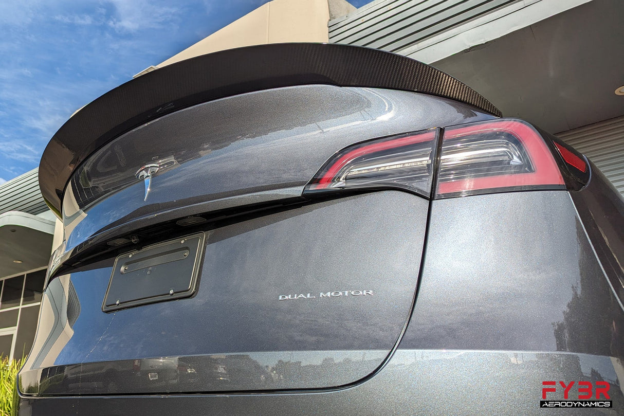 Tesla Model Y AGX Genuine Dry Carbon Fiber Trunk Spoiler | FYBR Aerodynamics