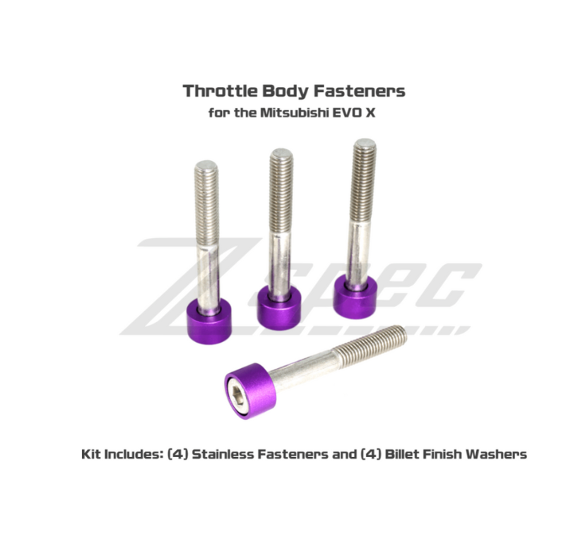 ZSPEC Throttle Body Fasteners for Mitsubishi Lancer EVO X 10, Stainless & Billet