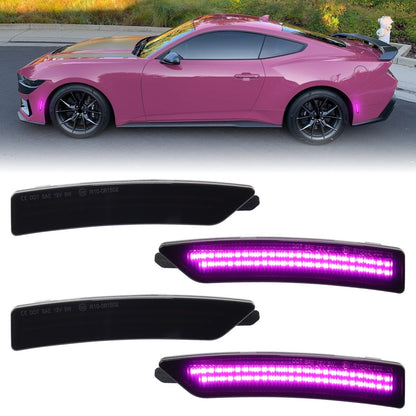 MUSTANG 24-26 FRONT/REAR SMOKED LED SIDE MARKERS