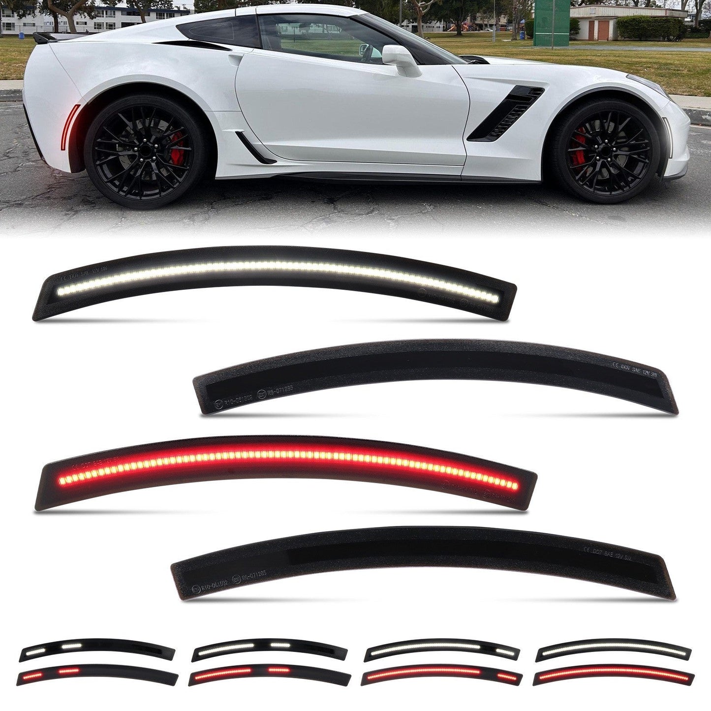 CORVETTE 14-19 FRONT/REAR DYNAMIC SMOKED LED SIDE MARKERS