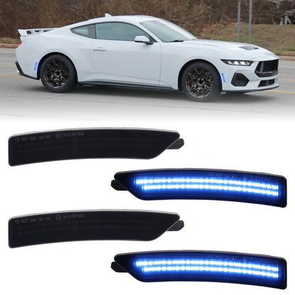MUSTANG 24-26 FRONT/REAR SMOKED LED SIDE MARKERS