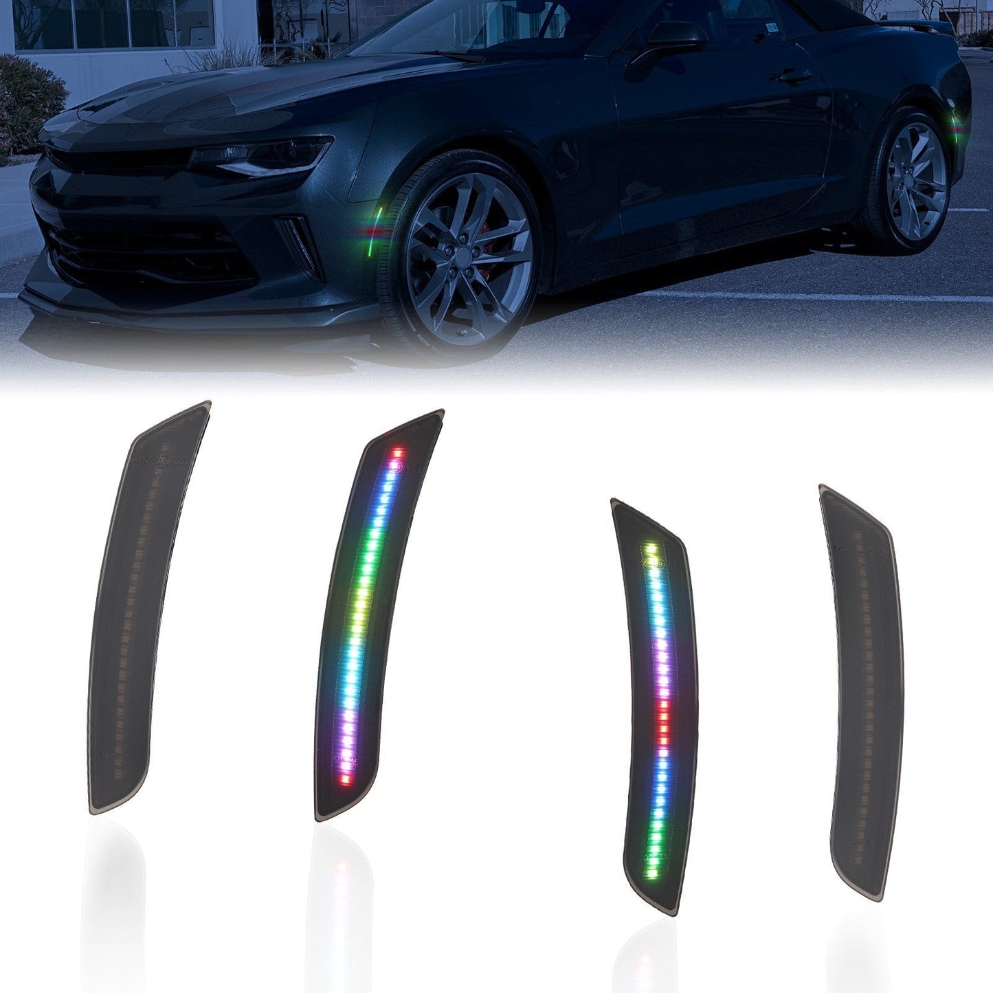 CAMARO 16-24 FRONT/REAR FLOWING RGB SMOKED LED SIDE MARKERS