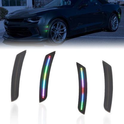 CAMARO 16-24 FRONT/REAR FLOWING RGB SMOKED LED SIDE MARKERS