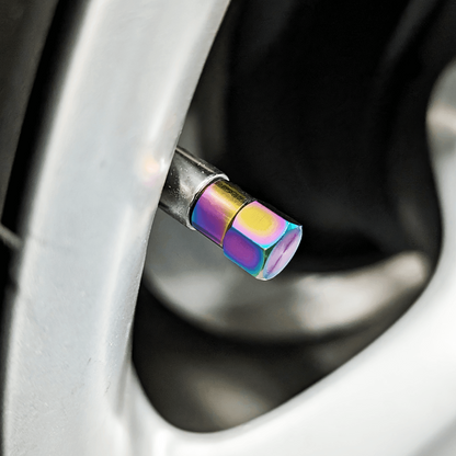Titanium Tire Cap Set, Universal for Valve Stem Caps on Cars & Bikes, Grade-5 Titanium