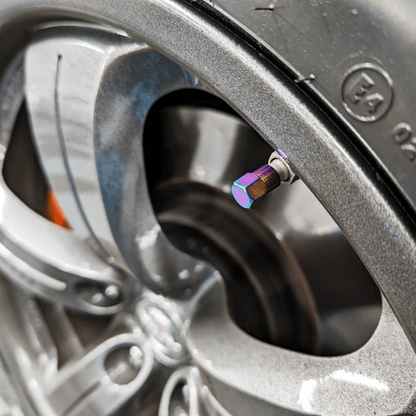 Titanium Tire Cap Set, Universal for Valve Stem Caps on Cars & Bikes, Grade-5 Titanium