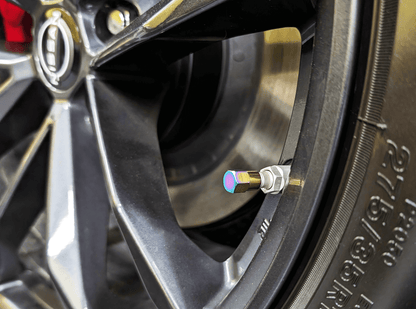 Titanium Tire Cap Set, Universal for Valve Stem Caps on Cars & Bikes, Grade-5 Titanium