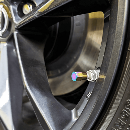 Titanium Tire Cap Set, Universal for Valve Stem Caps on Cars & Bikes, Grade-5 Titanium