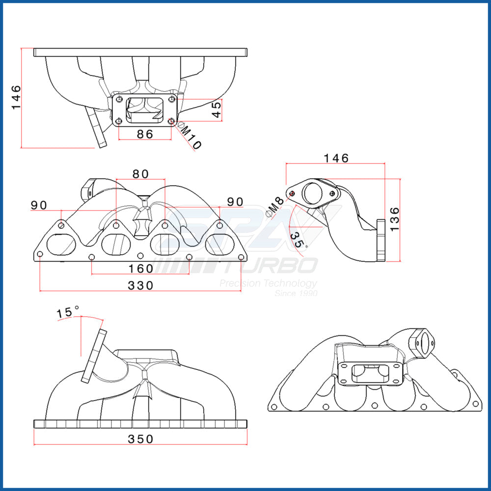 Honda B-series T3 turbo manifold - PRE SALE