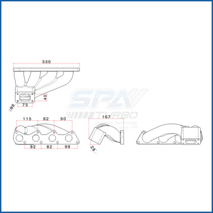 VW Polo 6N2 / 1.4L / 1.6L 8V AUD AKK T25 turbo manifold