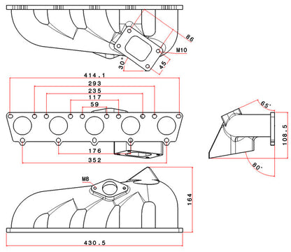 VW 5 cyl 2.5L 20v FSI T3 High Performance Turbo Exhaust Manifold + COMETIC EXHAUST MANIFOLD GASKET