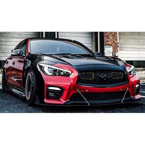 Velossa Tech BIG MOUTH Full Kit Intake Snorkel | 2014-2023 Infiniti Q50 (VT-BM-0222-PBLU-BLK-RECT)