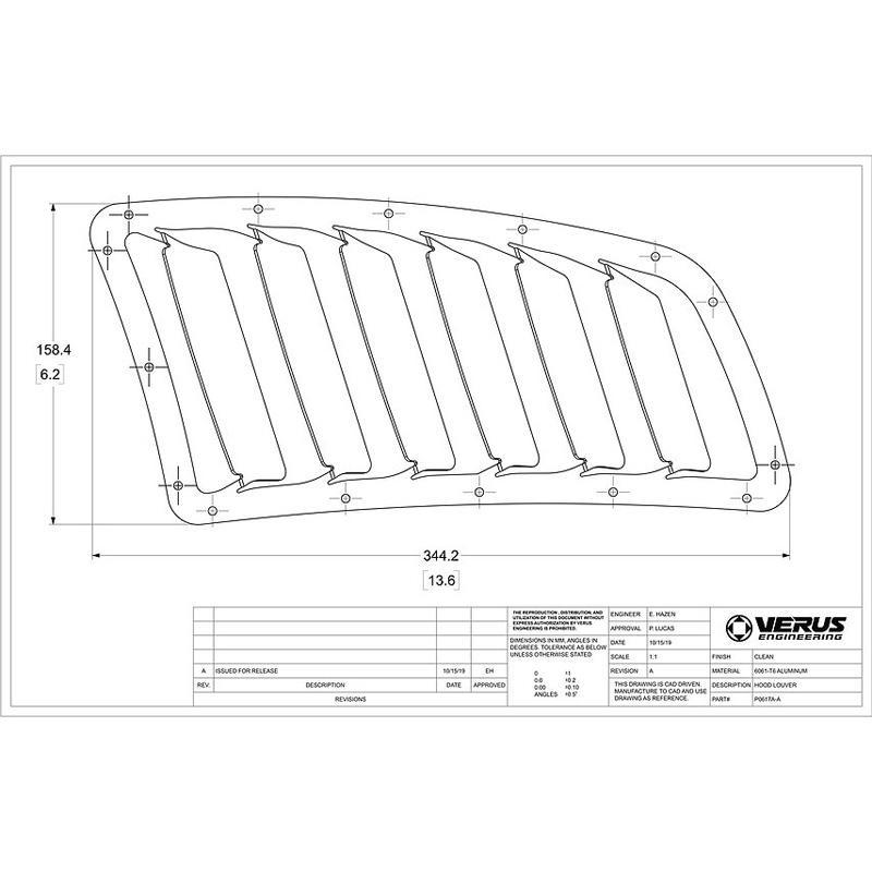 Verus Engineering Hood Louvre Kit | 2008-2014 Subaru WRX/STI (A0212A)