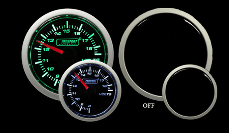 2-1/16" Green/White Volt Gauge