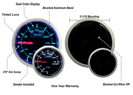 2-1/16" Blue/White Electrical Boost