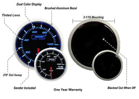 2-1/16" Blue/White Fuel Pressure