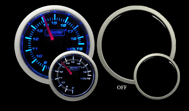 2-1/16" Blue/White Volt Gauge