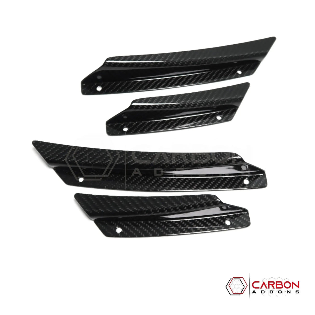 C8 Corvette Front Bumper Carbon Fiber Canards - 4pcs