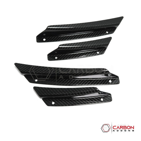 C8 Corvette Front Bumper Carbon Fiber Canards - 4pcs