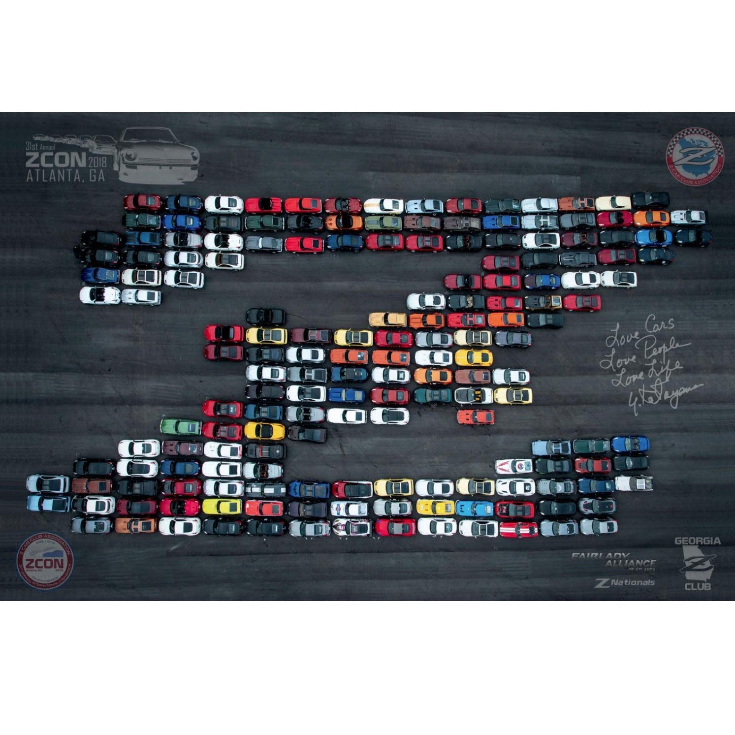 ZCON 2018 "Road Atlanta Z Picture" Enthusiast-Cars Poster - Atlanta, GA - 24" x 36" Size