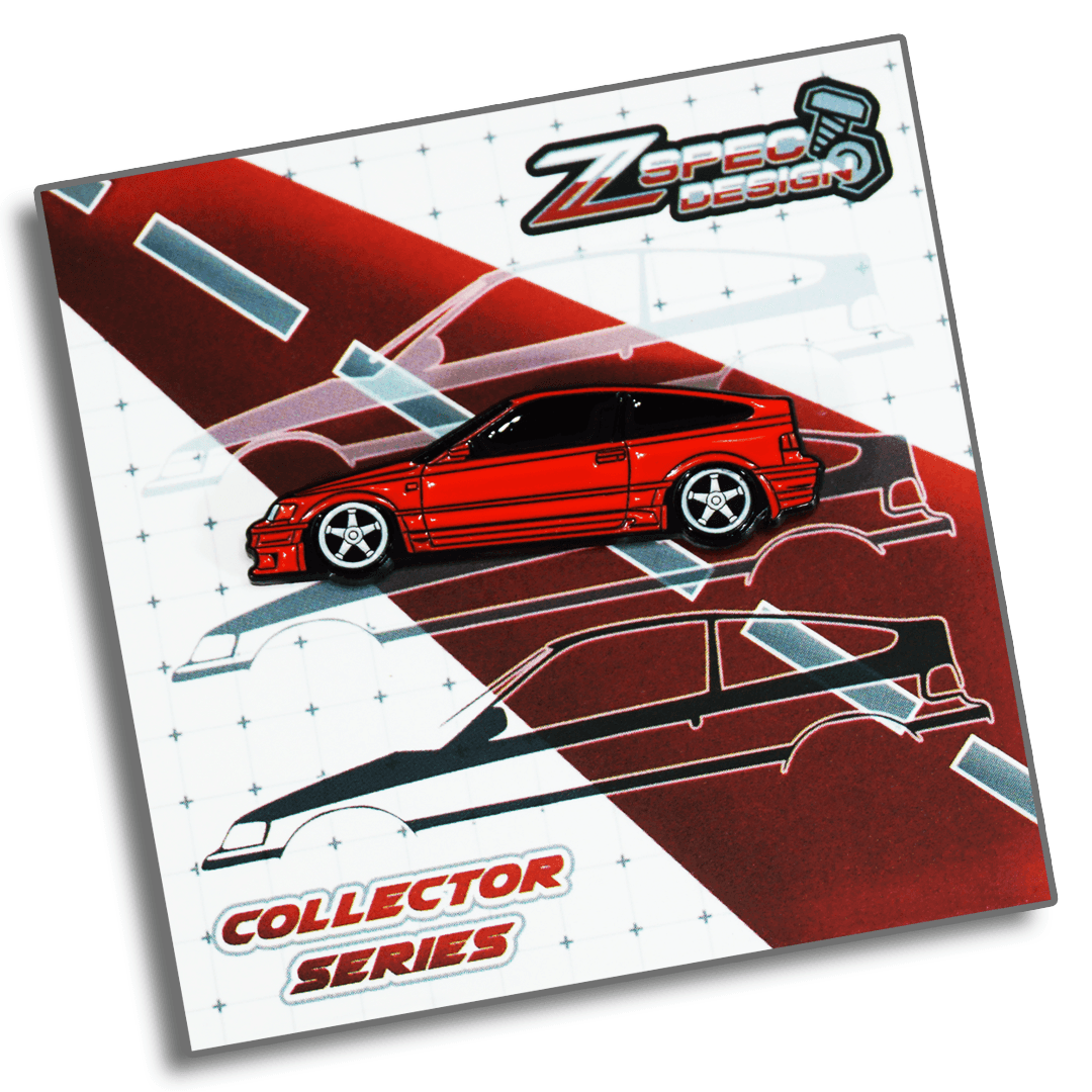 Honda CRX (Red/White/Yellow/Glitter-Silver) Collector Lapel/Hat Pin - ZSPEC Design