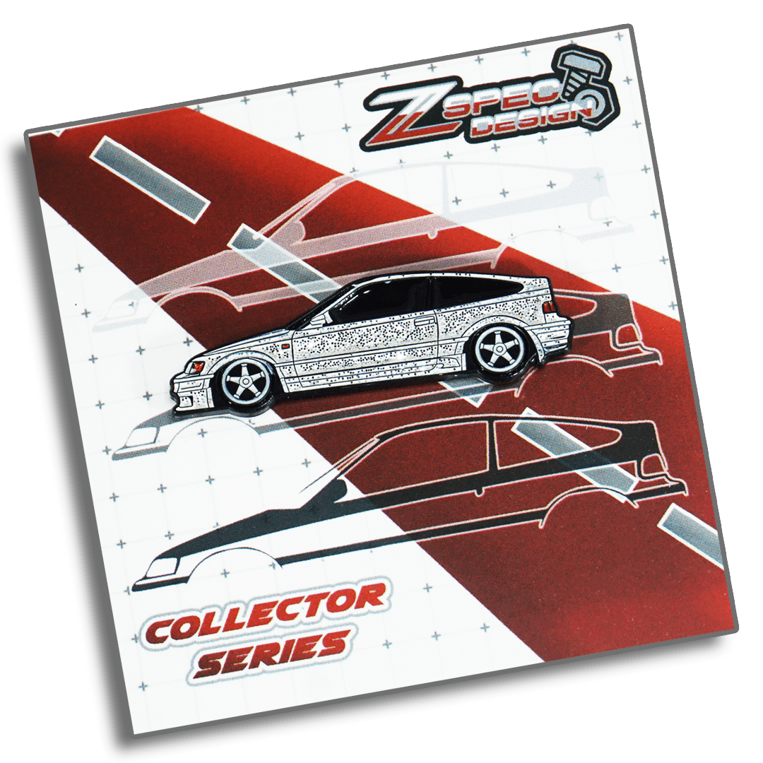Honda CRX (Red/White/Yellow/Glitter-Silver) Collector Lapel/Hat Pin - ZSPEC Design