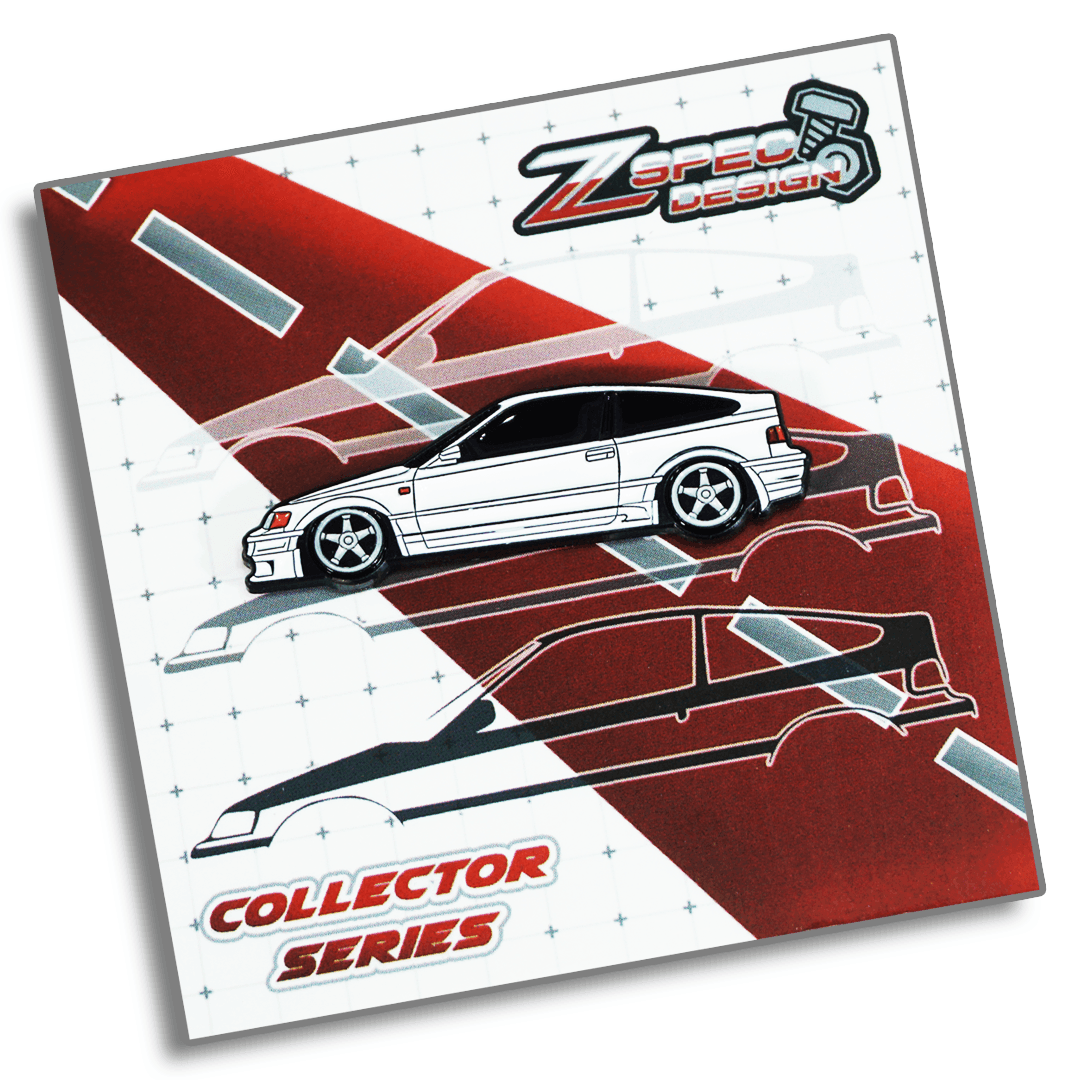 Honda CRX (Red/White/Yellow/Glitter-Silver) Collector Lapel/Hat Pin - ZSPEC Design
