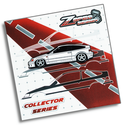 Honda CRX (Red/White/Yellow/Glitter-Silver) Collector Lapel/Hat Pin - ZSPEC Design