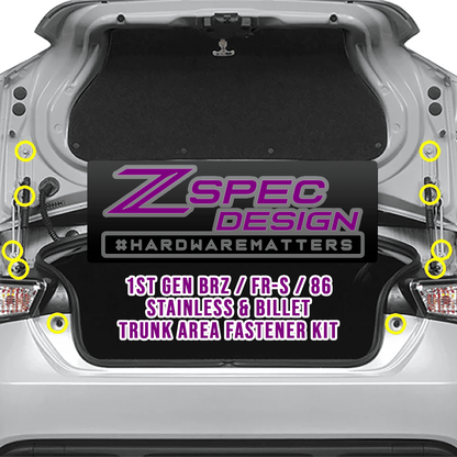 ZSPEC Trunk Dress Up Bolts® Kit for Scion FRS/Subaru BRZ/Toyota 86 '13-21, Stainless & Billet