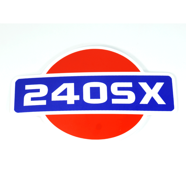 White Vinyl 240SX Nissan '90s-Style Sticker Decal, 4" x 2.8"