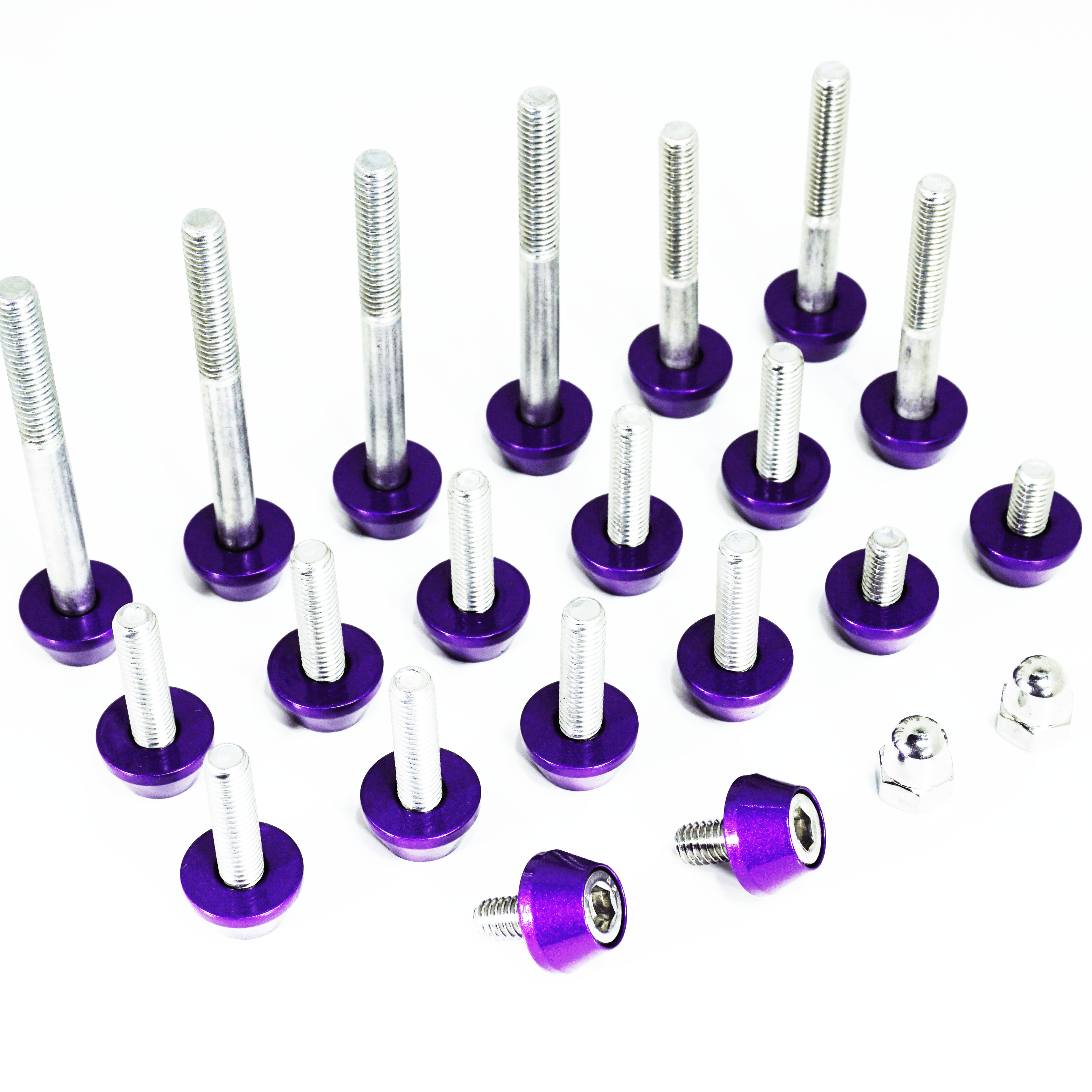 ZSPEC Plenum Fastener Kit for Nissan 350z VQ35DE +10mm (LONGER) Spacer, Stainless & Billet